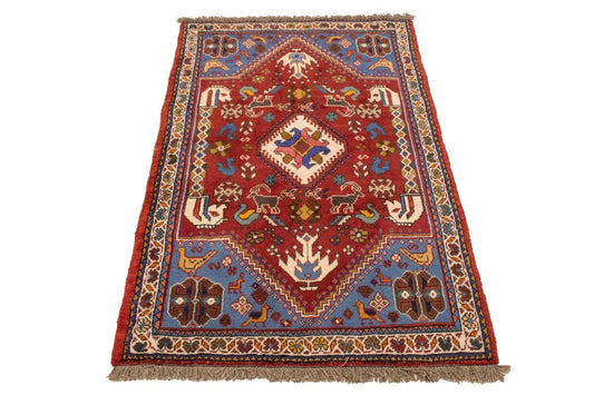 Red Tribal 3X5 Shiraz Persian Rug