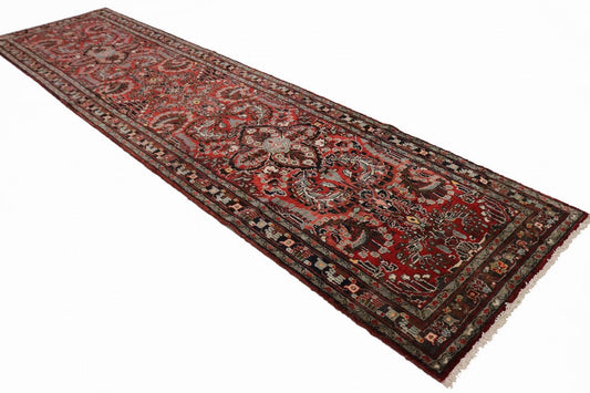 Vintage Red Floral 3'5X13 Lilian Persian Runner Rug