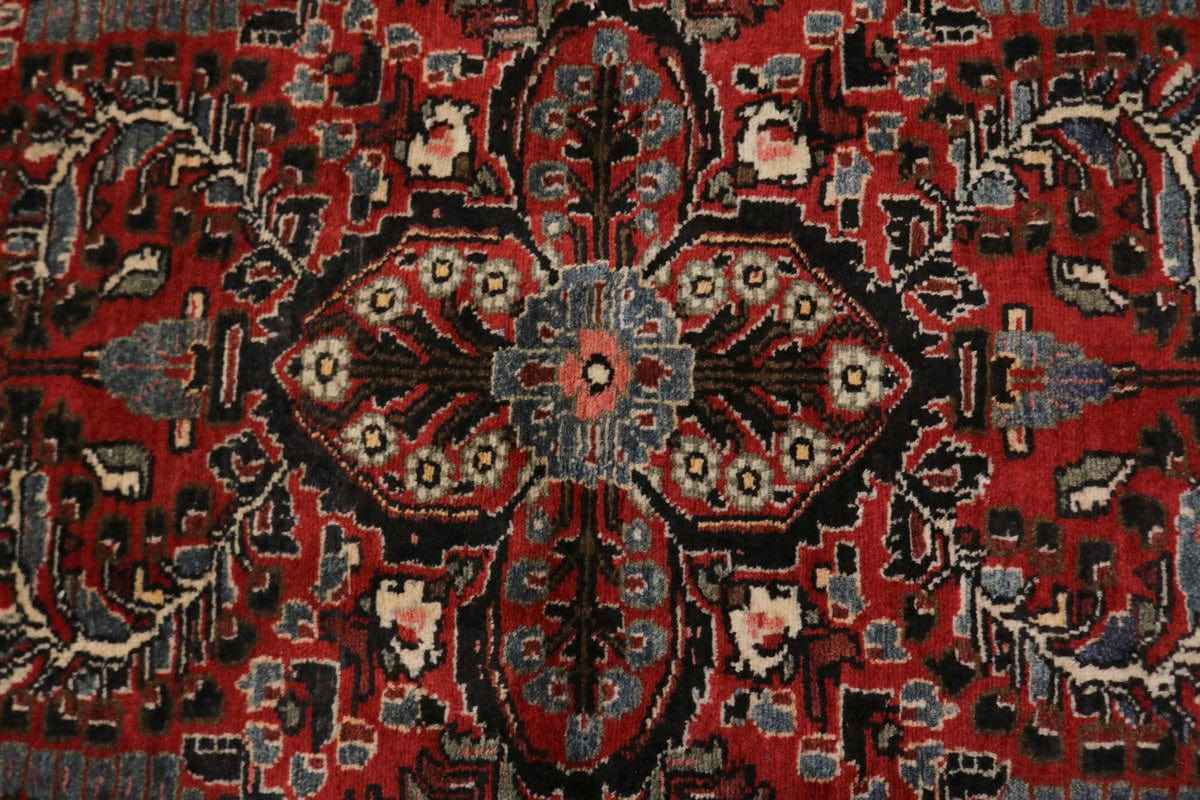 Vintage Red Floral 3'5X13 Lilian Persian Runner Rug