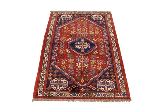 Red Tribal 3'3X4'7 Shiraz Persian Rug