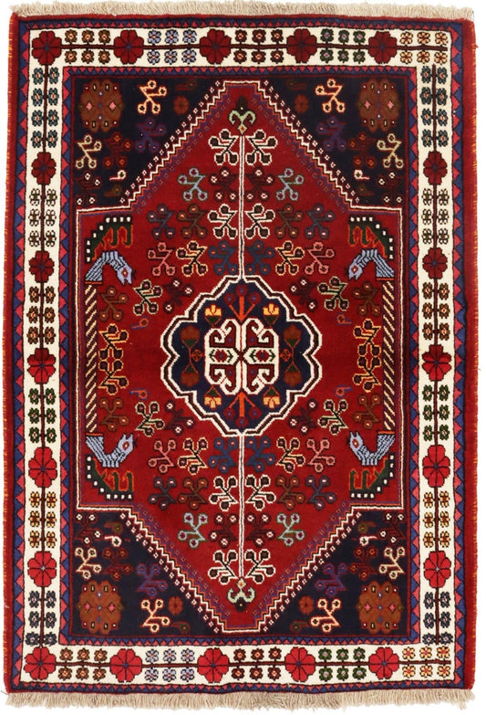 Red Tribal 3'5X5 Shiraz Persian Rug