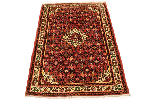 Bittersweet Red Tribal 3'6X5'0 Hamedan Persian Rug