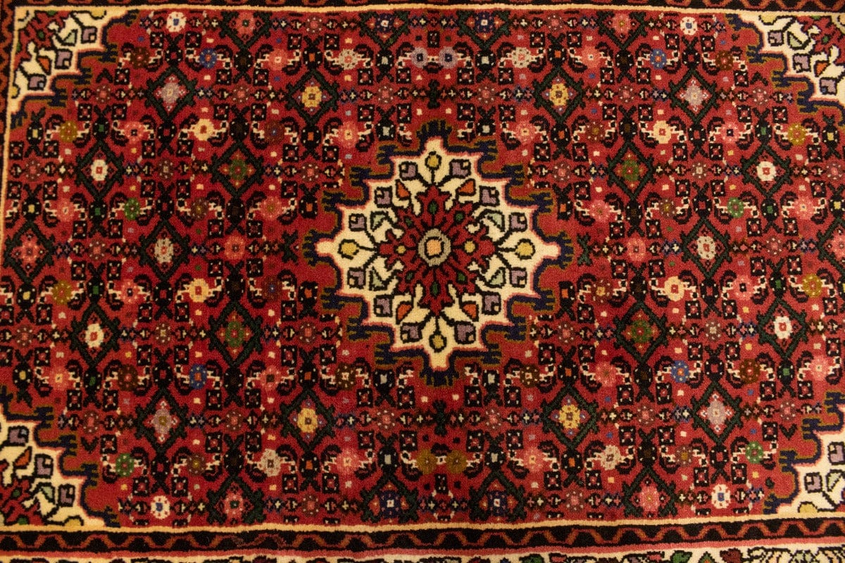 Bittersweet Red Tribal 3'6X5'0 Hamedan Persian Rug