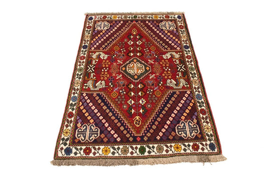 Red Tribal 3'4X5 Shiraz Persian Rug