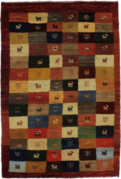 Multicolored Tribal 3X5 Gabbeh Persian Rug