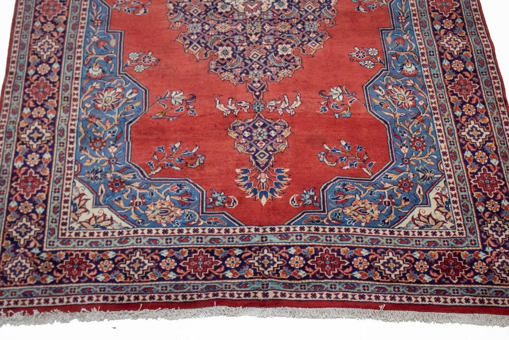 Vintage Orange-red Floral 7X11 Mahal Persian Rug