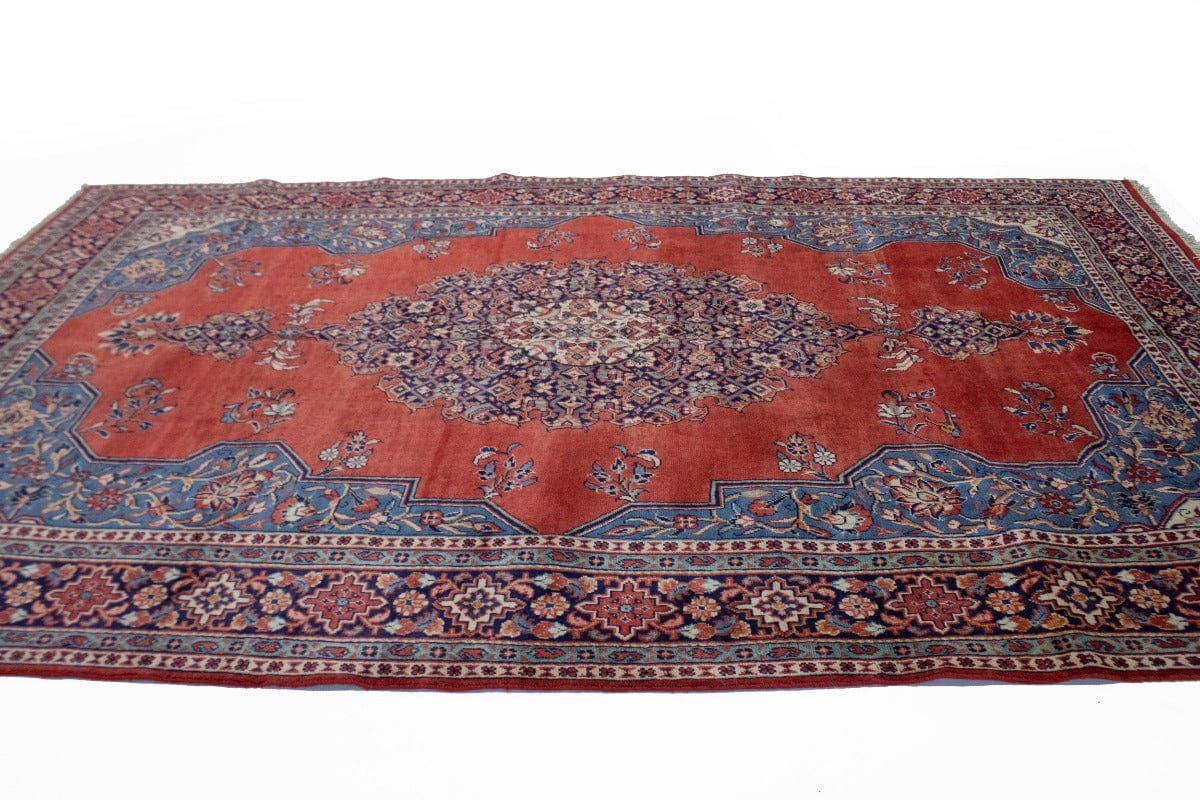 Vintage Orange-red Floral 7X11 Mahal Persian Rug