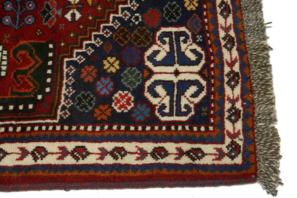 Red Tribal 4X5 Shiraz Persian Wool Rug