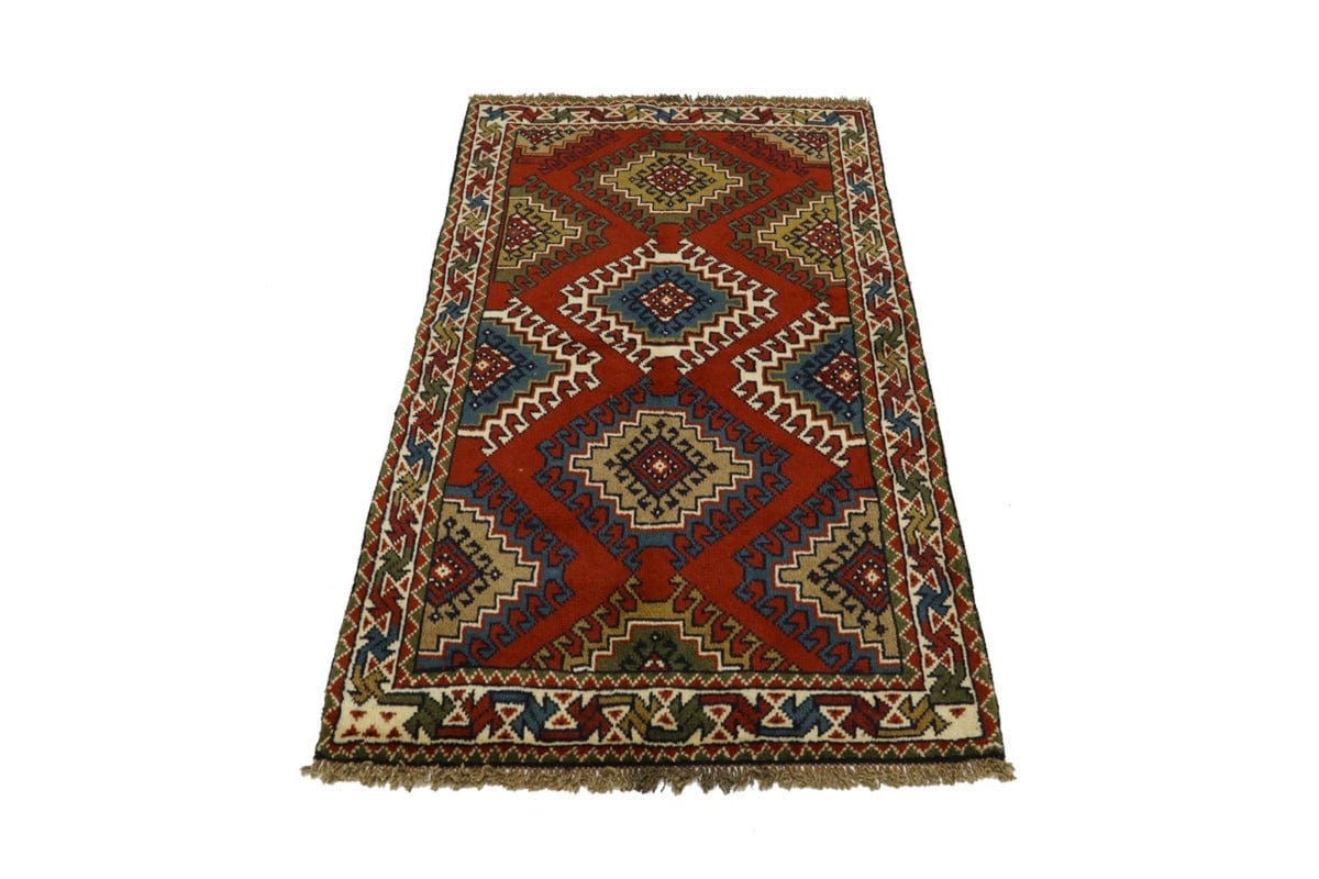 Dark Orange Tribal 3X6 Ghoochan Persian Wool Rug