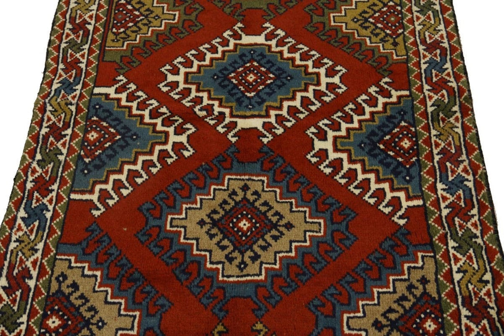 Dark Orange Tribal 3X6 Ghoochan Persian Wool Rug