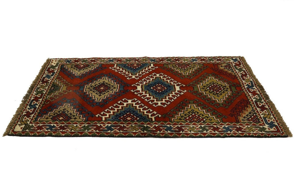 Dark Orange Tribal 3X6 Ghoochan Persian Wool Rug