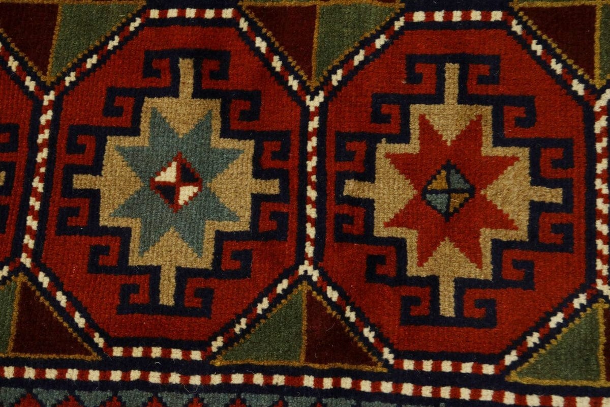 Orange-red Tribal 4'X6'5 Ghoochan Persian Wool Rug
