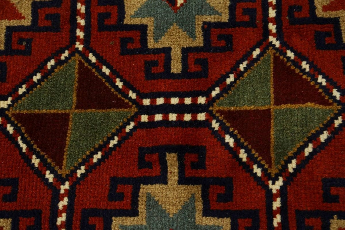 Orange-red Tribal 4'X6'5 Ghoochan Persian Wool Rug