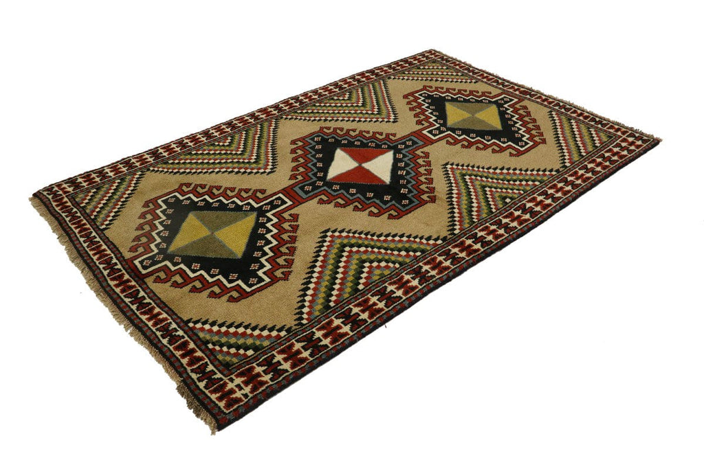 Khaki Tribal 4X7 Ghoochan Persian Rug