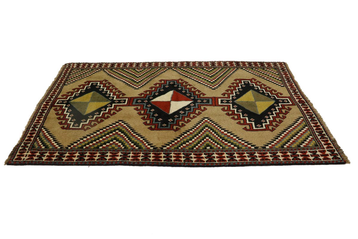 Khaki Tribal 4X7 Ghoochan Persian Rug