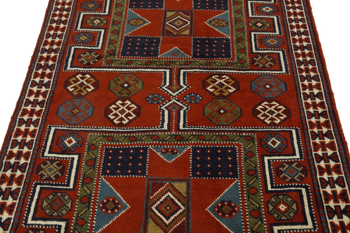Orange-red Tribal 4X6'5 Ghoochan Persian Rug