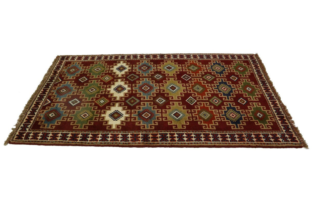 Red Tribal 4X6'5 Ghoochan Persian Rug