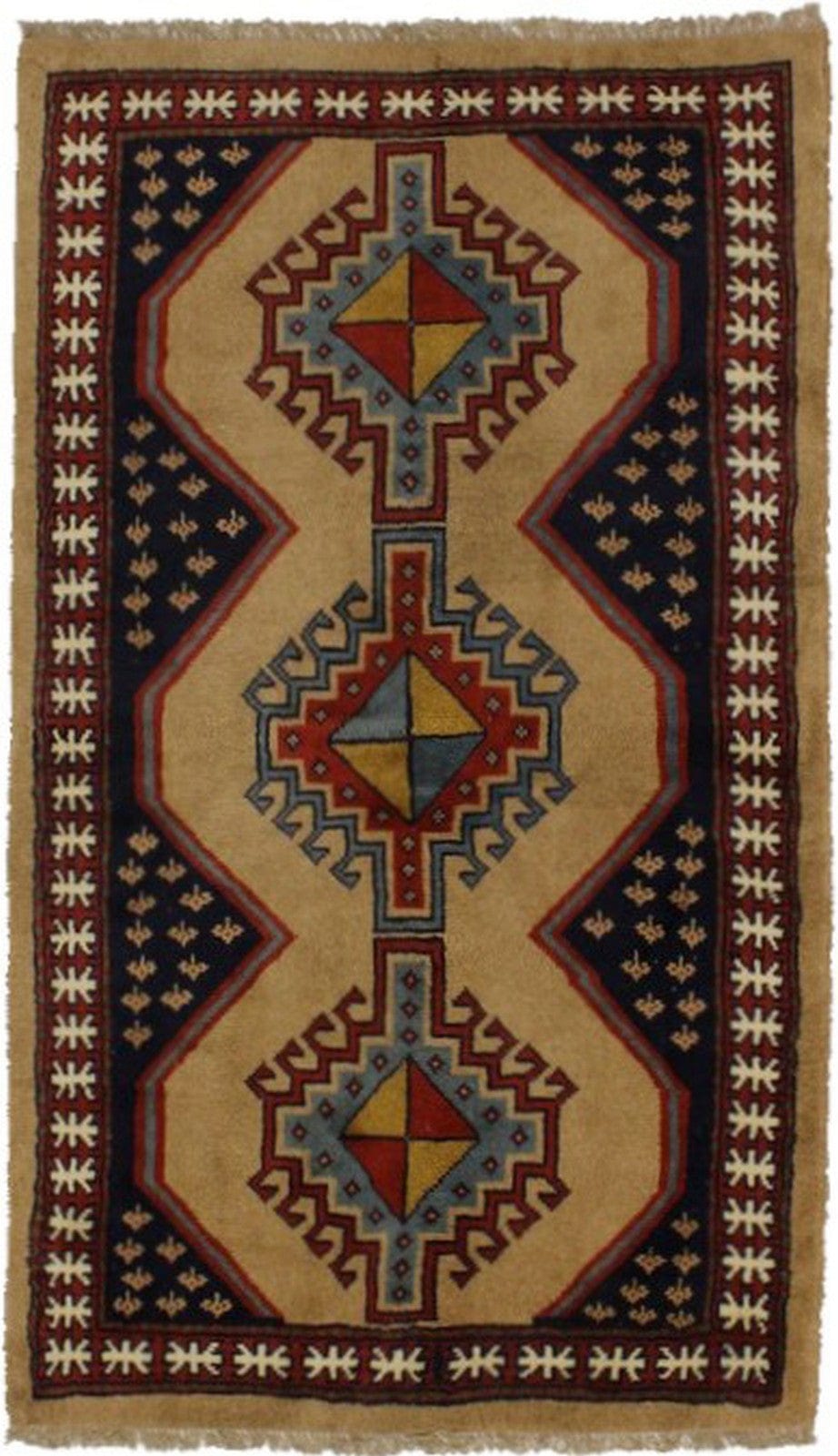 Khaki Tribal 4X6 Ghoochan Persian Rug