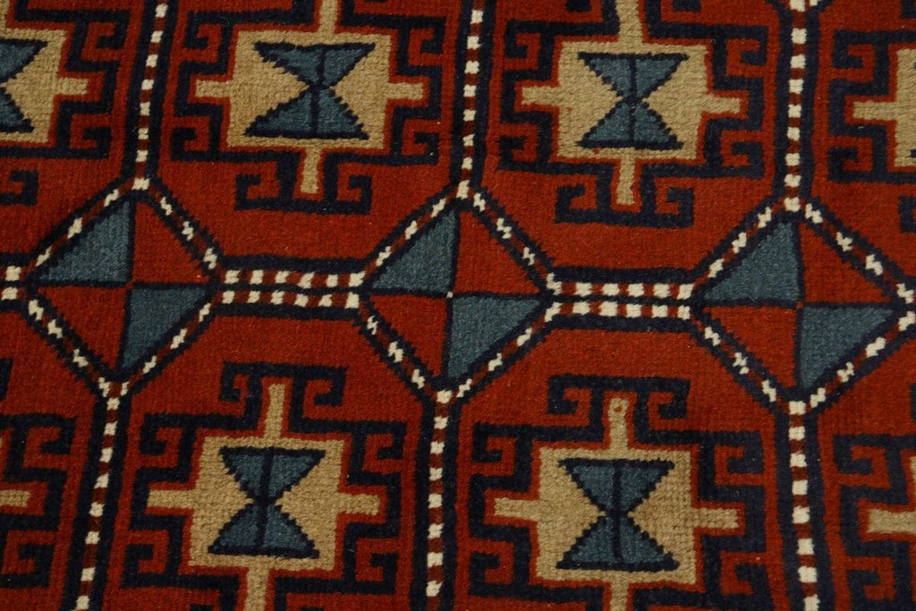 Orange-red Tribal 4X6 Ghoochan Persian Rug