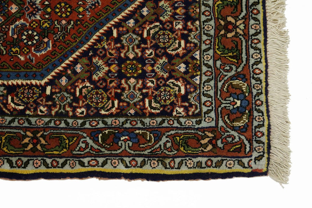 Orange & Navy Floral 2'5X2'9 Bidjar Persian Square Rug