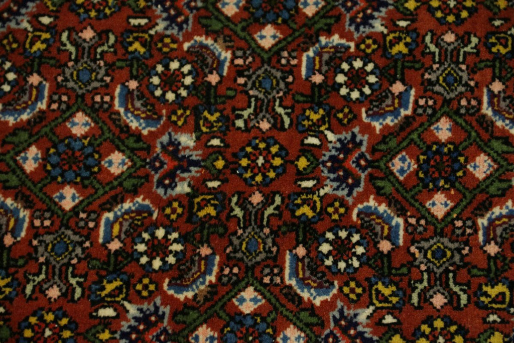 Orange & Navy Floral 2'5X2'9 Bidjar Persian Square Rug