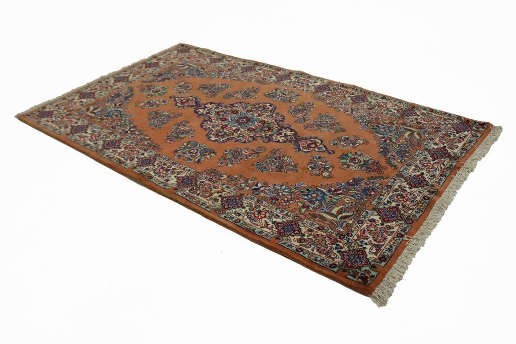 Vintage Rust Traditional 4X7 Sarouk Persian Rug