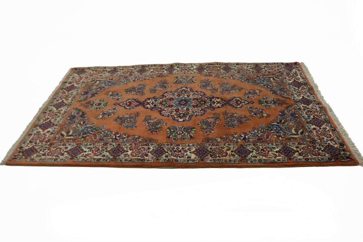 Vintage Rust Traditional 4X7 Sarouk Persian Rug