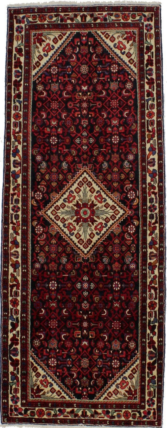 Vintage Tribal 4X10 Hamedan Persian Runner Rug