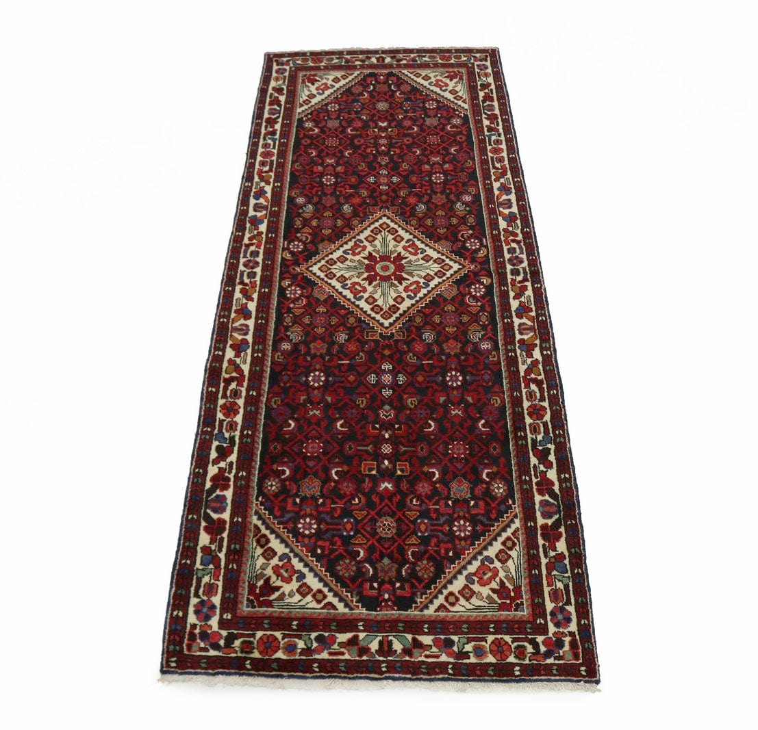 Vintage Tribal 4X10 Hamedan Persian Runner Rug