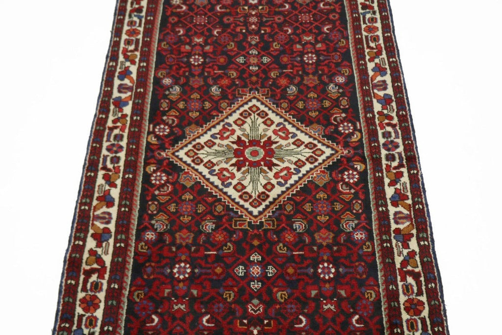 Vintage Tribal 4X10 Hamedan Persian Runner Rug