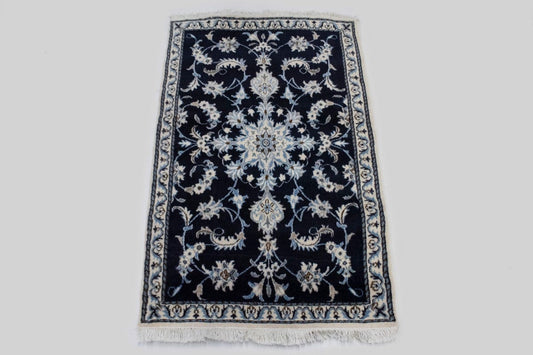 Navy Blue Traditional 3X5 Nain Persian Rug