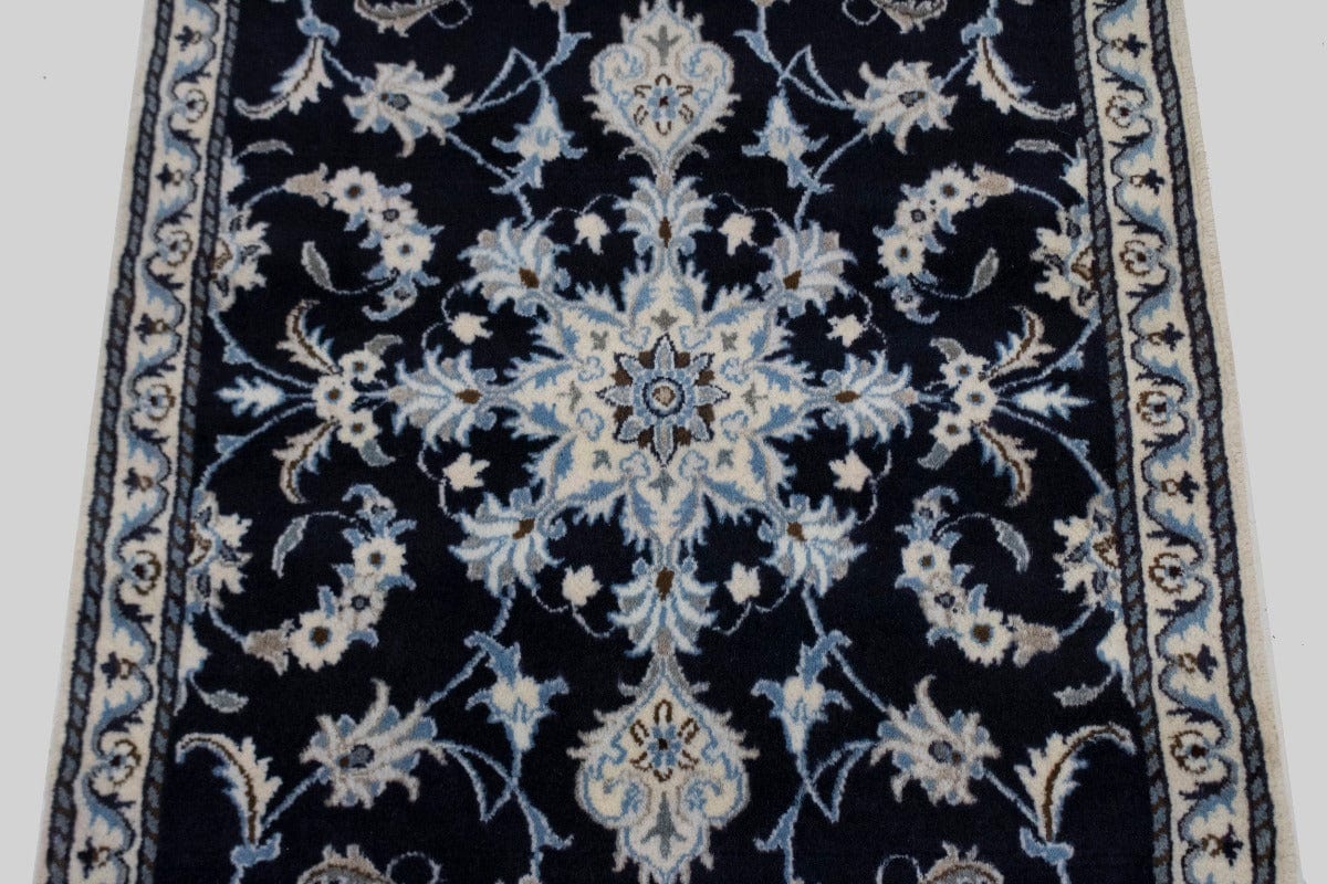 Navy Blue Traditional 3X5 Nain Persian Rug