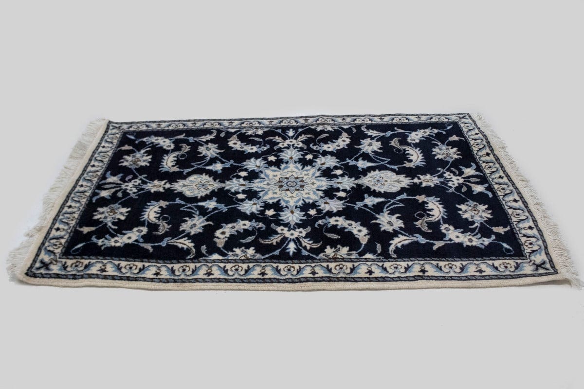 Navy Blue Traditional 3X5 Nain Persian Rug