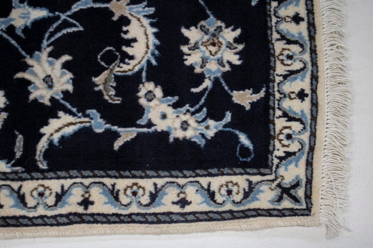 Navy Blue Traditional 3X5 Nain Persian Rug