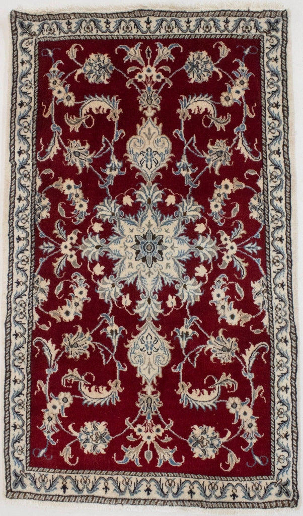 Dark Red Traditional 3X5 Nain Persian Rug