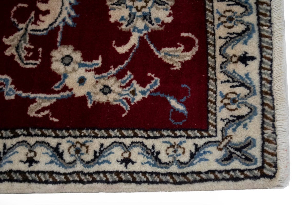 Dark Red Traditional 3X5 Nain Persian Rug