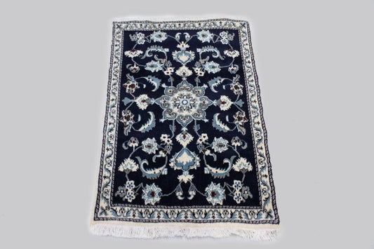 Navy Blue Classic 3X4'5 Nain Persian Rug