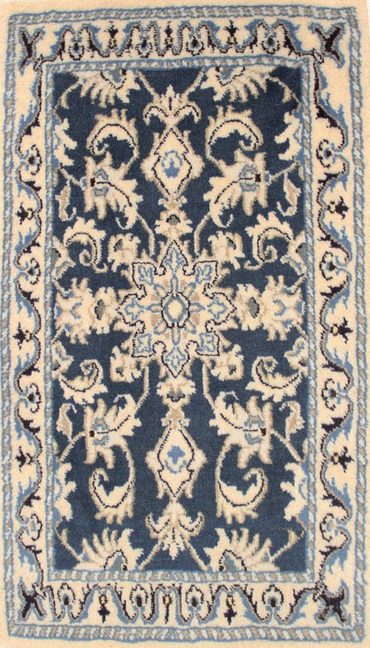 Navy Blue Classic 2X3 Nain Kashmar Persian Rug