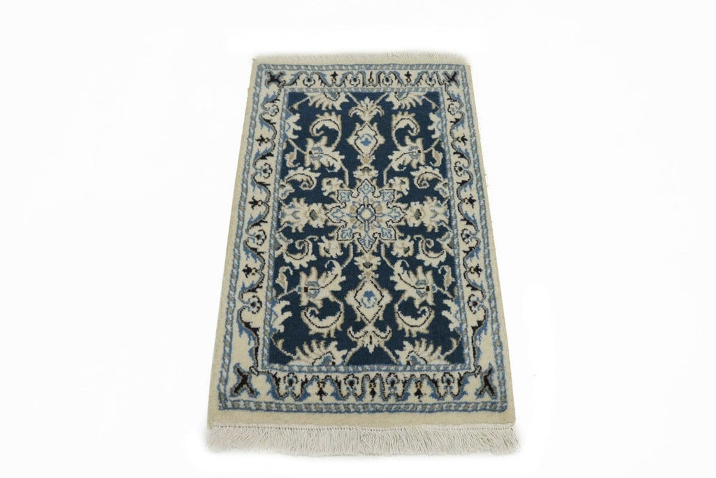 Navy Blue Classic 2X3 Nain Kashmar Persian Rug