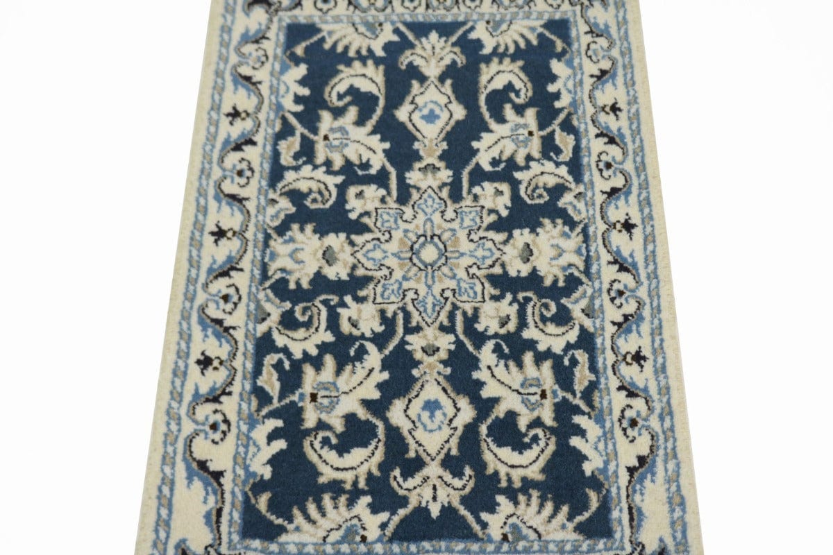 Navy Blue Classic 2X3 Nain Kashmar Persian Rug