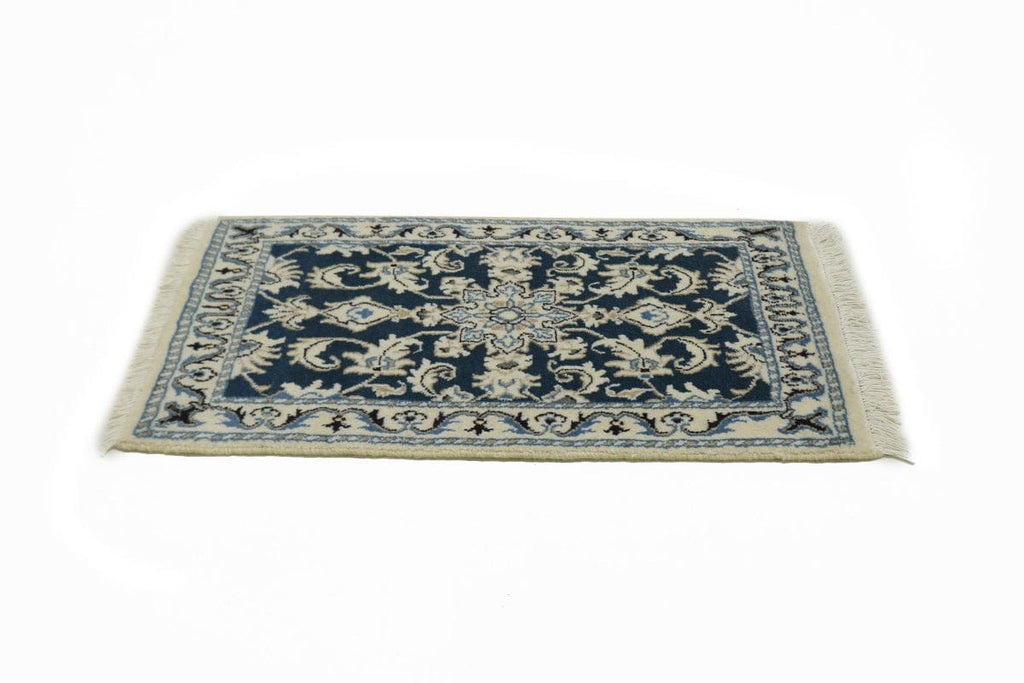 Navy Blue Classic 2X3 Nain Kashmar Persian Rug