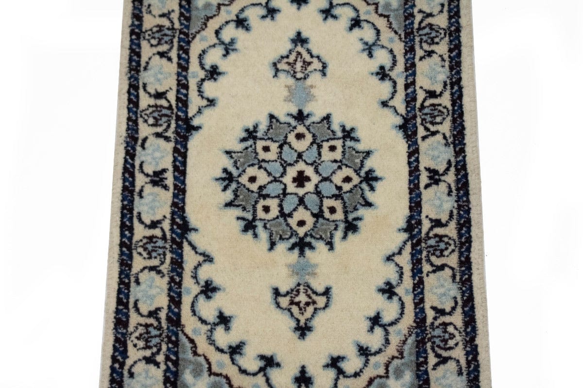 Cream Traditional 1X2 Nain Persian Rug