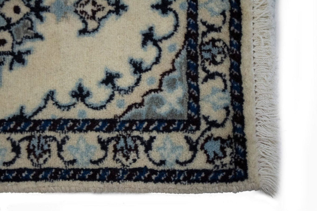 Cream Traditional 1X2 Nain Persian Rug