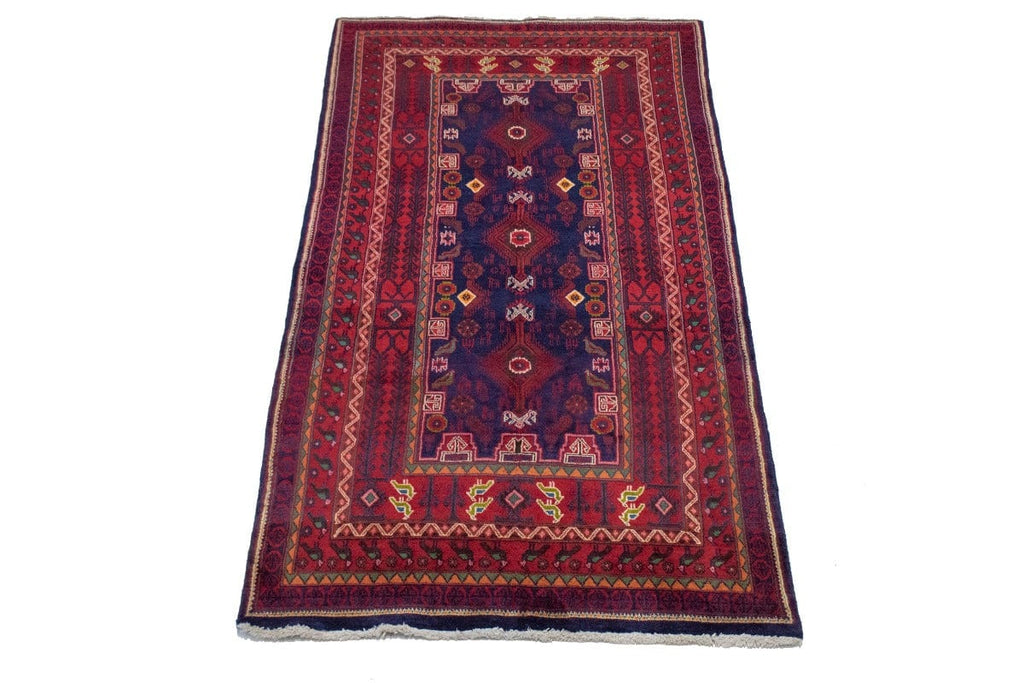 Vintage Red Tribal 4X8 Sirjan Persian Rug