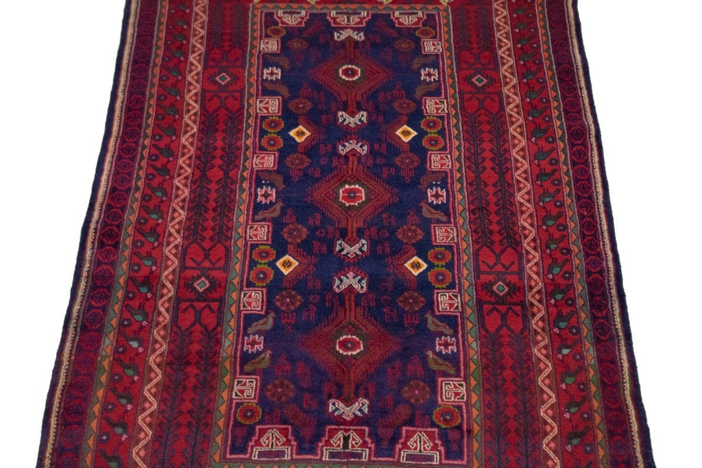 Vintage Red Tribal 4X8 Sirjan Persian Rug