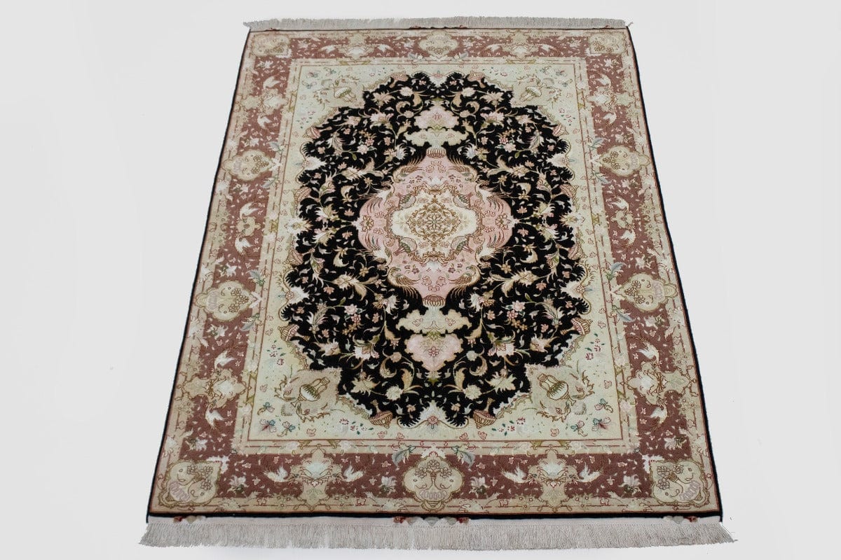 Black Pictorial Classic 5X7'5 Tabriz Persian Rug