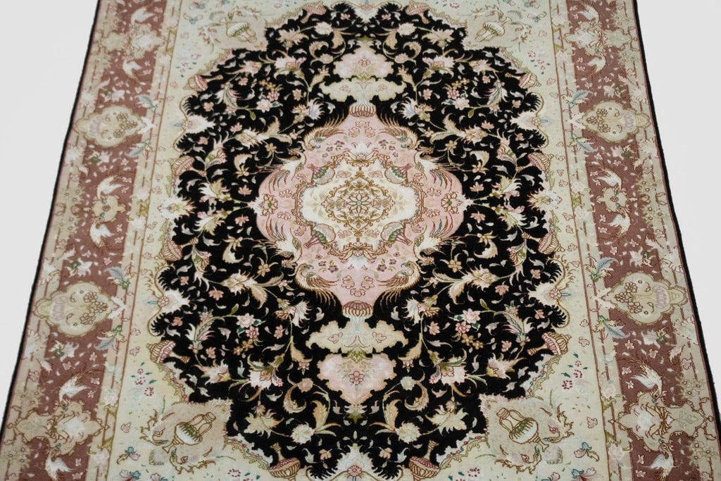 Black Pictorial Classic 5X7'5 Tabriz Persian Rug