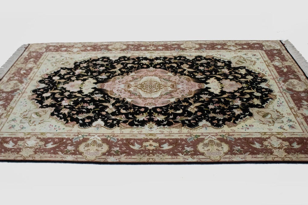 Black Pictorial Classic 5X7'5 Tabriz Persian Rug