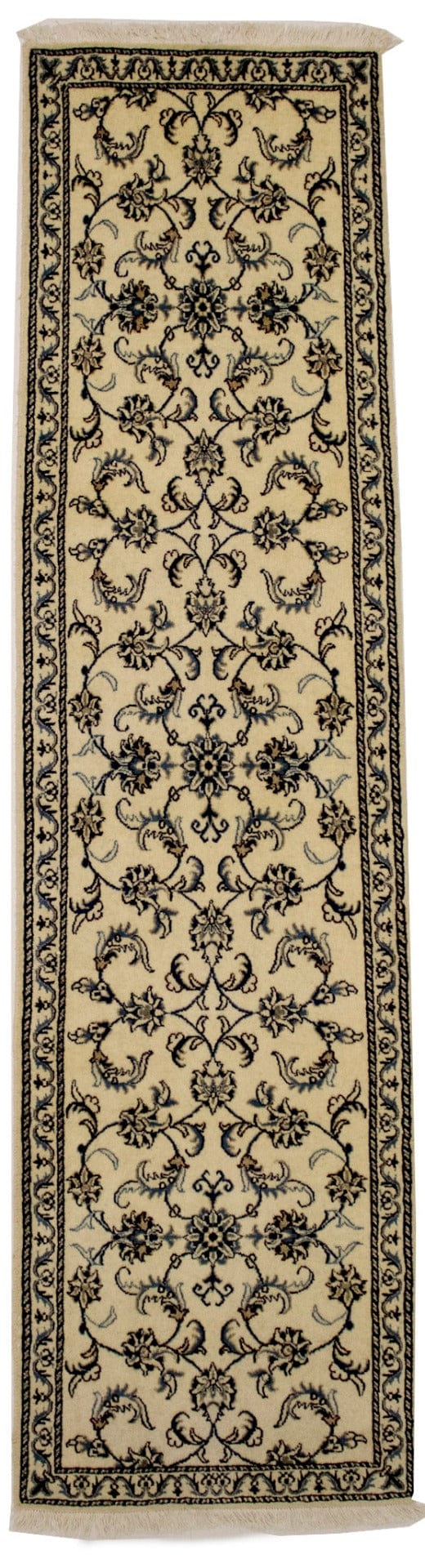 Cream Traditional 2'5X9'6 Nain Kashmar Persian Runner