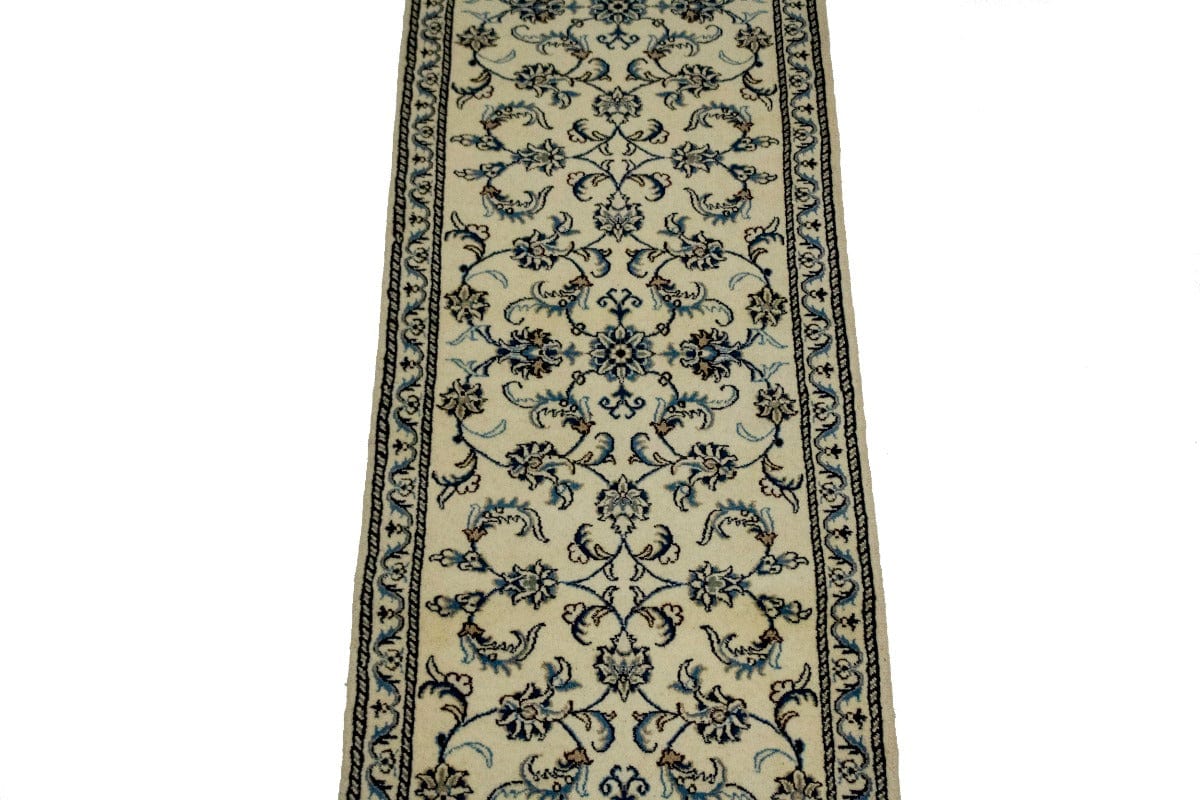 Cream Traditional 2'5X9'6 Nain Kashmar Persian Runner